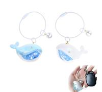 VLSQHNCF 2 Pcs Whale Keychains, Cute Animal Key Chains Car Keyrings Bag Charms Pendant for Car Keys, Backpack, Purse, Wallet, Blue+white, 9x5.5cm/3.54x2.17in