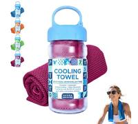 VLSVLS Sunny Bee Cooling Towel 30x100 Cm, Stay Cool Ice Towel for Neck Hot Weather, Cool Towel Bottle for Neck, Hot Weather, Gym, Yoga, Golf, Running (1, purple)