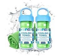 VLSVLS Sunny Bee Cooling Towel 30x100 Cm, Stay Cool Ice Towel for Neck Hot Weather, Cool Towel Bottle for Neck, Hot Weather, Gym, Yoga, Golf, Running (2, green)
