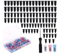 VLUNT 100pcs Screw in Tire Plugs Kit, 3 Sizes Tyre Repair Screws with Colour-Coded Case & 1 Screwdriver, Tubeless Tyre Puncture Repair Kit for Car, Motorcycle and Bike
