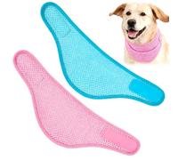 VLUNT 2Pcs Instant Cooling Dog Bandana, Quick Dry Pet Scarf L Green & Pink