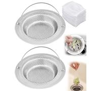 VLUNT 2Pcs Kitchen Sink Strainer Height 2cm 100 Disposable Sink Filter Nets