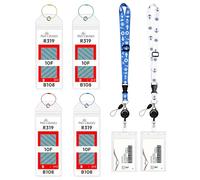 VLUNT 6-Pack Cruise Luggage Tag Holders Waterproof Clear Card Holder with Cruise Lanyards for Ship Cards Luggage Labels P&O, Cunard, MSC, Marella & Princess Cruise Ship, with Steel Loops & Zip Seal