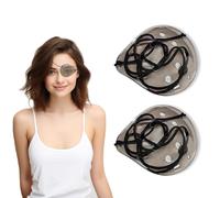 VLUVLA 2 Pack Eye Shield After Cataract Surgery, Dark Clear Plastic Shield with Brown Elastic Strap, Longer & Wider for Adults Eye Protective After Cataract Surgery