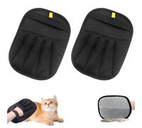 VLUVLA 2 PCS Double Sided Pet Grooming Gloves,Reusable Static Removal Gloves for Pet Hair, Washable Double-Sided Dog Grooming Gloves for Pets Carpet Bed Couch Sheets Clothes