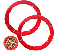VLUVLA 2PCS Tart Tin Pie Crust Protector, Pie Gadgets, Adjustable Silicone Shield, Reusable, Kitchen Tool for Baking Pies & Pizza, Ensure The Integrity of The Pies Crust, for 8"-12"