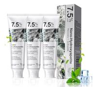 VLUVLA 3 Pcs Hydroxyapatite Toothpaste 120g, Nano Hydroxyapatite Toothpaste for Sensitive Teeth, Fluoride-Free Enamel Repair Tooth-Paste, Gentle Whitening & Fresh Breath, Daily Oral Care