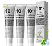 VLUVLA 3Pcs 10% Hydroxyapatite Toothpaste, Fluoride Free Enamel Care Toothpaste, Nano Hydroxyapatite Remineralising Toothpaste for Daily Oral Care, Fresh Mint, 120g per Tube