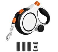 VLUVLA Retractable Dog Lead, 8m/26ft Extendable Dog Leash with Tangle-Free 360° Swivel, with Poo Bag Holder, One-Handed Brake, Pause, Lock, Extendable Dog Lead for Medium Large Dogs Up to 50 kg