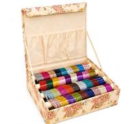 Vluxe Fashion Multicolour glossy metal bangles 36 dozen combo with organiser box set, wedding and festive gifts for women, jewellery sets
