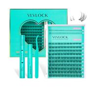 VLVLOCK Eyelash Cluster Set Transparent Band Natural Cluster Lashes with Lower Lash Clusters 5-16mm Individual Eyelashes Wispy False Eyelashes with Eyelash Binding and Seal