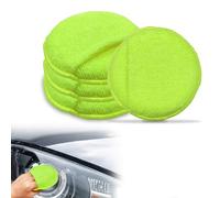 VLYX 4-Pack Microfiber Car Wax Applicator Pads - Ultra-Soft Dual-Sided Polish & Buffing Tools with Ergonomic Fingertip Design for Ceramic Coating, Auto Detailing, Paint Correction (Grass Green)