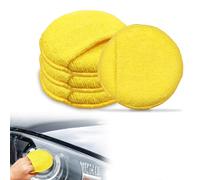 VLYX 4-Pack Microfiber Car Wax Applicator Pads - Ultra-Soft Dual-Sided Polish & Buffing Tools with Ergonomic Fingertip Design for Ceramic Coating, Auto Detailing, Paint Correction (Yellow)
