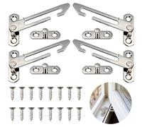 VLYX 4 Pack UPVC Child Safety Window Lock - Stainless Steel Security Restrictor Latches, Left/Right Hand Fit, Home & School