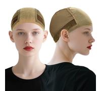 VLYX Adjustable Wig Grip Cap with Non-Slip Band - 4x5 Wider Transparent Lace for Glueless Lace Front Wigs, Breathable Wig Cap (Light Brown)