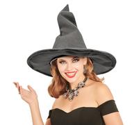 VLYX Adult Witch & Wizard Hat - Pointed Halloween Hat Costume Accessory for Unisex Halloween Party, Carnival, Fancy Dress (Grey)