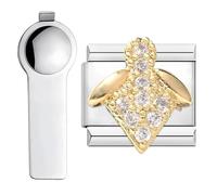 VLYX Bracelet Charms Gold Link Personalized Set with Tool, Compatible with 9mm Italian Style