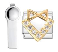 VLYX Custom Gold Bracelet Charms with Tool, Compatible with 9mm Italian Chain Bracelets