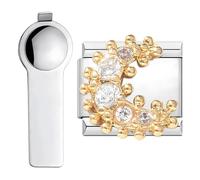 VLYX Customizable Gold Bracelet Charms with Tool, Fits Italian Link Chains, 9mm Size