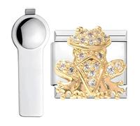 VLYX Customized Gold Charms with Tool, Compatible with 9mm Italian Chain Bracelets