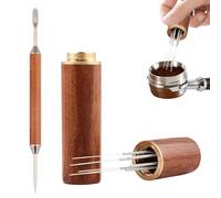 VLYX Espresso Distribution Tool & WDT Tool with Natural Rosewood Handle | Replaceable 6 Needles Stirrer | Barista Coffee Accessories, with A Double-Ended Coffee Needle