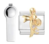 VLYX Gold Bracelet Charms, Customizable with Tool, Fits 9mm Italian Chain Link Bracelets