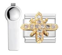 VLYX Gold Personalized Bracelet Charms with Tool, Suitable for 9mm Italian Link Bracelets