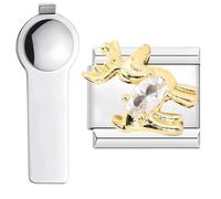 VLYX Nomination Charms for 9mm Bracelets - Personalized Love Letter Charm with Insertion Tool