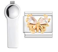 VLYX Personalized Gold Mini Theme Charm 9mm Stainless Steel Connector Links Install Tool Set