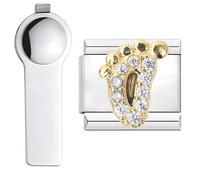 VLYX Personalized Golden Mini Creature Theme Charm, with Installation Tool, Stainless Steel 9mm Italian Link Charm
