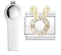 VLYX Personalized Golden Mini Creature Theme Charm, with Installation Tool, Stainless Steel 9mm Italian Link Charm