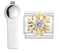 VLYX Personalized Golden Mini Creature Theme Charm, with Installation Tool, Stainless Steel 9mm Italian Link Charm