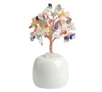 VLYX Rainbow Crystal Tree of Life - Handmade Rose Quartz Gemstone 3D Geometric Desk Art for Home Study Decor, Calming Decorative Gift Idea