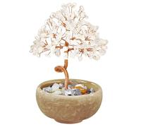 VLYX Rose Quartz Crystal Tree of Life | Copper Wire Wrapped Artisan Desk Decor | Thoughtful Gift for Women, Men