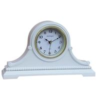 vmarketingsite Mantel Clocks, Battery Operated, Silent Wood Table Clock with Westminster Chimes On The Hour, Solid Wooden Shelf Chiming Mantle Clock, 9" x 16" x 3" (White - Arabic Numerals)