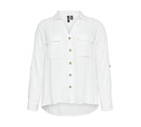VERO MODA CURVE Women's VMBUMPY L/S Shirt New Curve NOOS Blouse, Snow White, 26 Plus