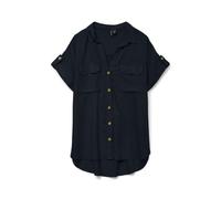 VERO MODA Women's Vmbumpy S/S Shirt WVN Ga Noos Short-Sleeved Blouse, Black, XS