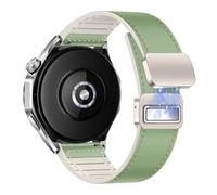 VMBVBHMDF 18/20/22mm Universal Silicone+leather Strap fit For Samsung Galaxy Watch 7 6 5 4 40mm 44mm 6Class 47mm Replacement Strap(Mint color,22mm)