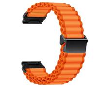 VMBVBHMDF 20 22 26 Mm Ocean Nylon Loop Strap Fit For Garmin Watch Fenix 5 5S 6 Plus 7 Pro 7S 7X 8 AMOLED 43 47 51 Enduro 2 3 Band(Orange,26mm)