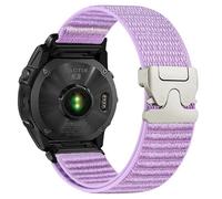 VMBVBHMDF 20/22/26mm Parachute Buckle Nylon Loop Fit For Garmin Fenix 8 47mm 51mm 7 7X 6 6 X 5 5X Plus/Enduro 3/Epix Pro Gen 2 Strap Quick Fit Bracelet(Hyacinth Purple,22MM)