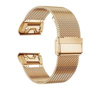 VMBVBHMDF 20 22 26mm Quick Fit Strap Fit For Garmin Fenix 7X 7 Pro Fenix 6X 6 5X 5Plus Tactix 7 Forerunner 965 955 Enduro Milanese Loop Stainless Steel Band(RoseGold,22mm)
