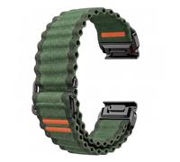 VMBVBHMDF 20 22 26mm Quickfit Wave Nylon Watch Strap Fit For Garmin Fenix8 43/47/51MM 7 7X Pro 6 6X Fortable Breathable Band(Military green,26mm)