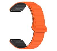 VMBVBHMDF 20 22 26MM Silicone Loop Buckle Strap, Suitable Fit For Garmin Fenix 8 E 7 7X 6X 6 Pro 5 5X Plus 3HR Strap Quick Release Bracelet(Orange,20mm)