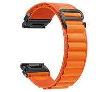 VMBVBHMDF 20 22mm 26mm quick release high mountain loop nylon strap, suitable fit for Garmin Fenix 7S 7X 7Pro Fenix 6X 6 5X 5Plus Tactix7 Forerunner 965 955 strap(Orange,20mm)
