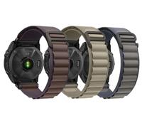 VMBVBHMDF 20 22mm 26mm quick release high mountain loop nylon strap, suitable fit for Garmin Fenix 7S 7X 7Pro Fenix 6X 6 5X 5Plus Tactix7 Forerunner 965 955 strap(Light green,26mm)