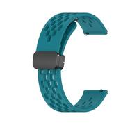 VMBVBHMDF 20 22MM Universal Breathable Folding Buckle Silicone Strap Fit For Garmin Venu 4/3/2s Vivoactive 6/5/4/3 Forerunner 570 Replacement Strap(Cyan,22mm)