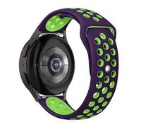 VMBVBHMDF 20 22mm Universal Buckle Dual Color Breathable Hole Silicone Strap Fit For Samsung Galaxy Watch Strap 7/FE/6/4 Classic Replacement Strap(Purple-lime,22mm)