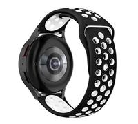 VMBVBHMDF 20 22mm Universal Buckle Dual Color Breathable Hole Silicone Strap Fit For Samsung Galaxy Watch Strap 7/FE/6/4 Classic Replacement Strap(Black-white,20mm)