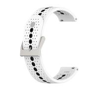 VMBVBHMDF 20 22MM Universal Colored Hole Silicone Strap Fit For Garmin Venu 4/3/2s Vivoactive 6/5/4/3 Forerunner 570 Replacement Strap(White Black,22mm)