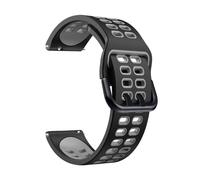 VMBVBHMDF 20 22mm Universal Double Breasted Square Hole Silicone Strap Fit For Garmin Forerunner 570 265 255/Vivoactive 4 3 Replacement Strap(Black gray,20mm)